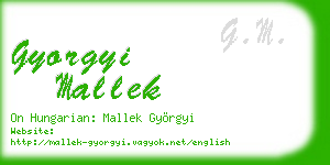 gyorgyi mallek business card